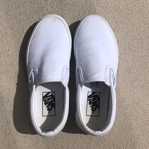White classic slip on vans